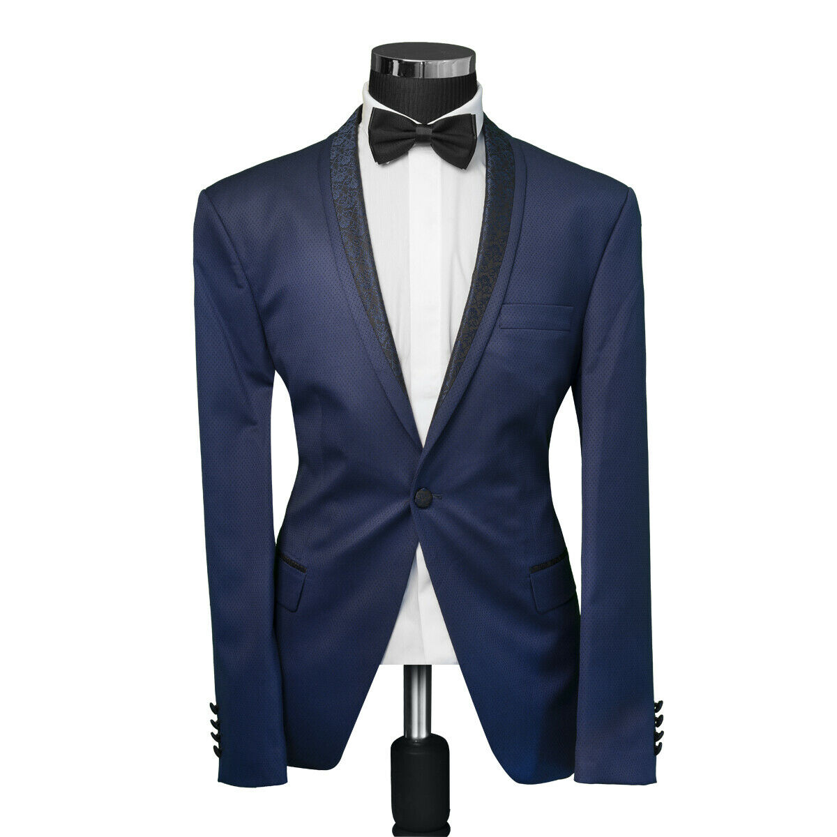 Slim Fit Herren Smoking in Blau • Bordeaux • Schwarz Herrenanzug-Anzug-Hochzeit 